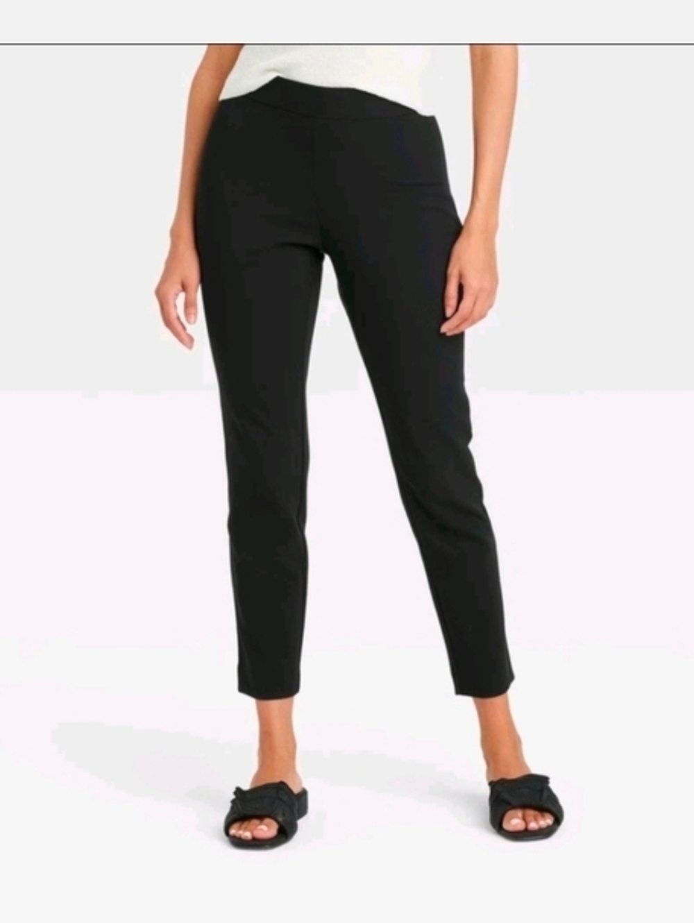 A New Day Women's High-Rise Skinny Ankle Pull-On Pants Black